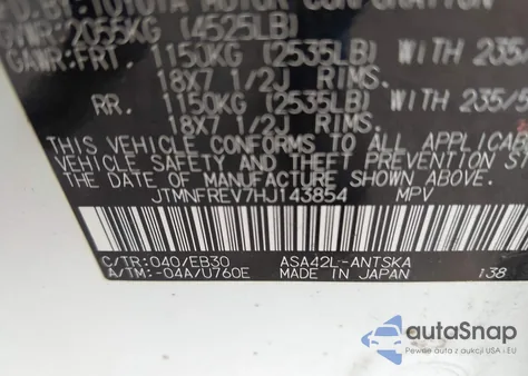 2017 Toyota Rav4 Se z USA, uszkodzony, nr VIN JTMNFREV7HJ143854